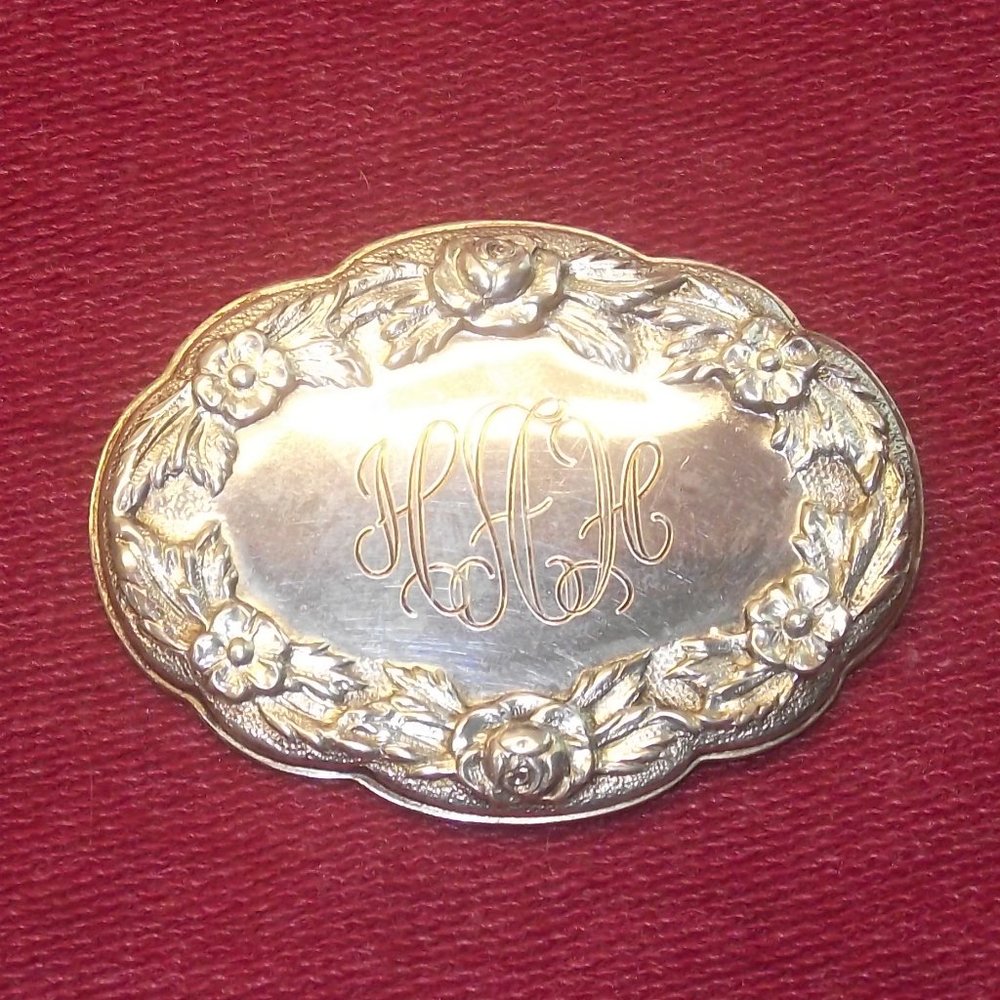 Vintage monogrammed pin stamped sterling